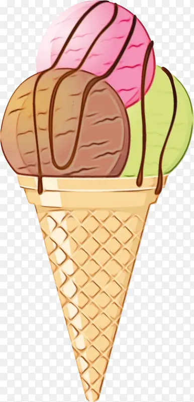 那不勒斯冰淇淋 冰淇淋 冰淇淋筒
