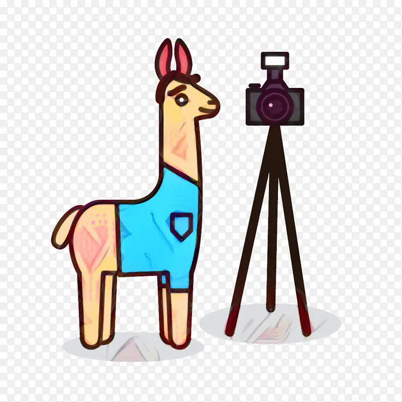 卡通 长颈鹿 相机