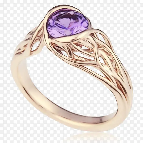 紫水晶 戒指 身体珠宝
