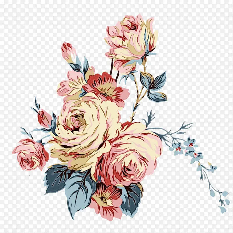 水彩画 花卉设计 玫瑰