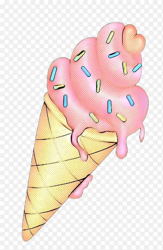 冰淇淋蛋筒 卡通 手指