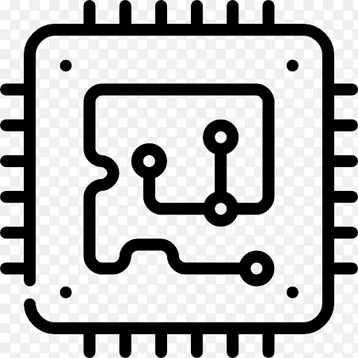 计算机图标 集成电路芯片 中央处理器