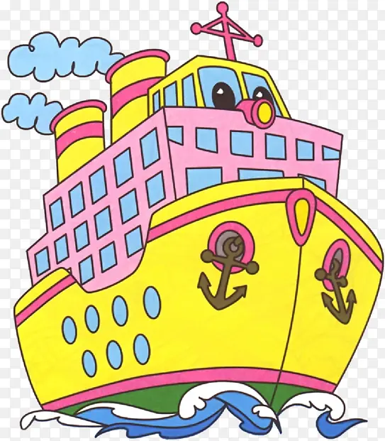 彩色书 卡通 轮船