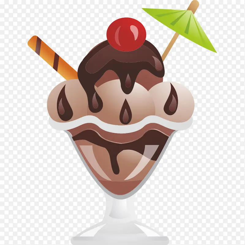 圣代 冰淇淋 巧克力冰淇淋