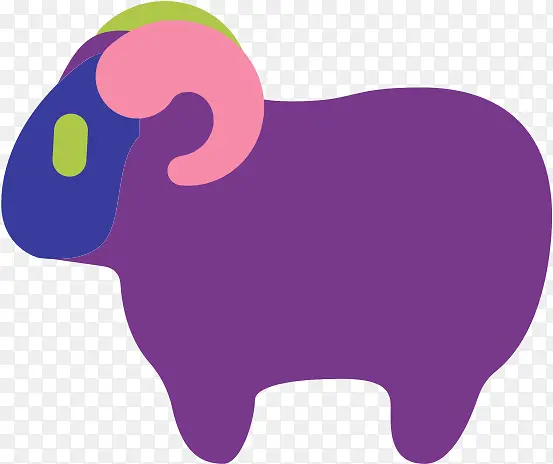 牛 紫色 大象