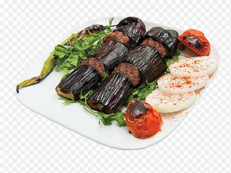 烤羊肉串 土耳其菜 茄子