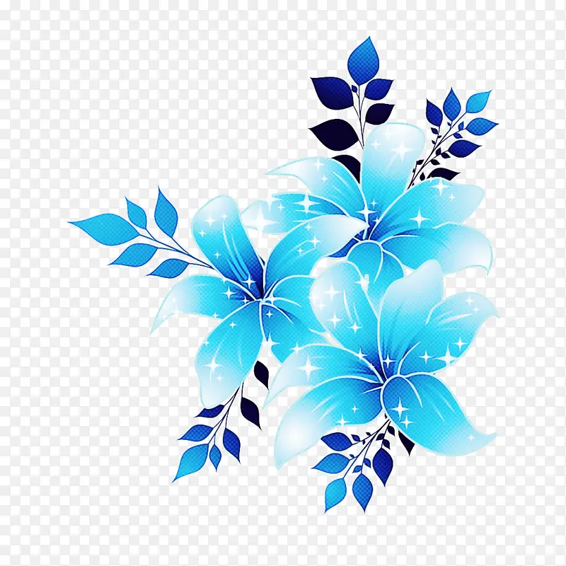 花卉设计 蓝色 花朵