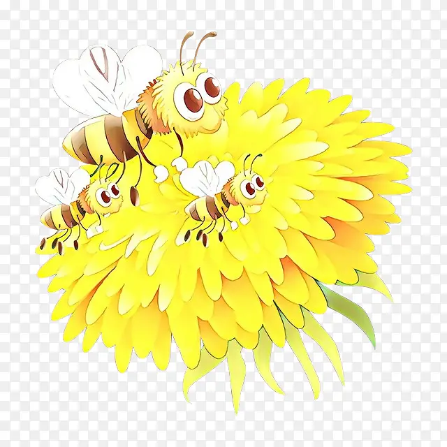 蜜蜂 卡通 花
