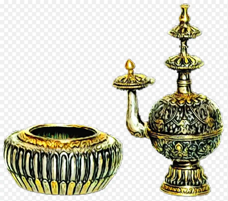 陶瓷 黄铜 餐具
