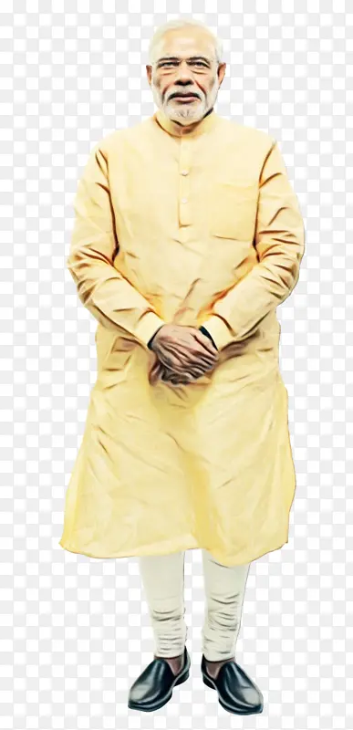 印度纳伦德拉莫迪 服装 黄色