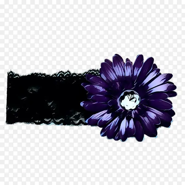 紫色 花朵 头带