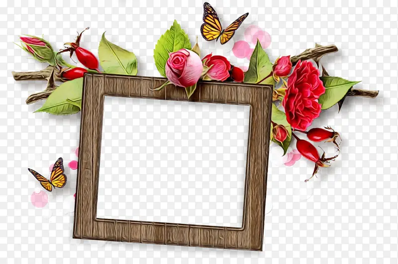 花卉设计 相框 长方形