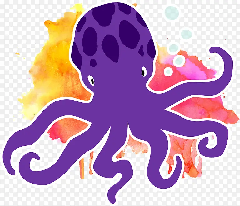 章鱼 水彩画 素描