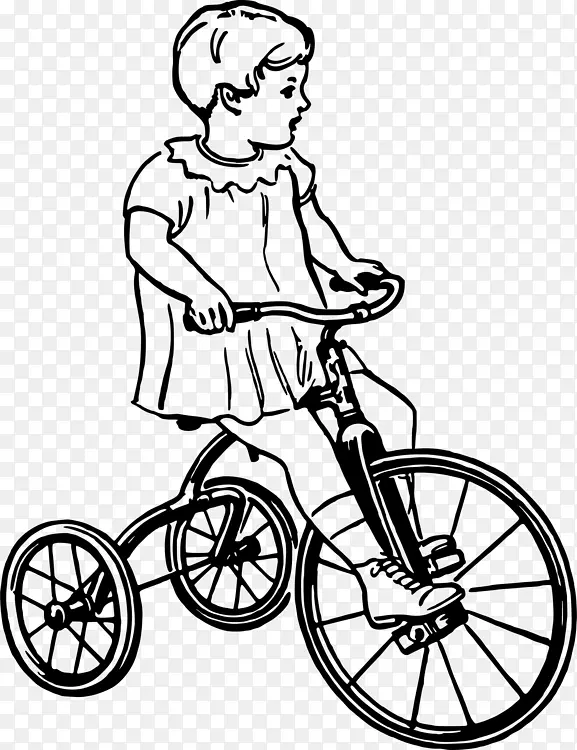 三轮车 自行车 绘画
