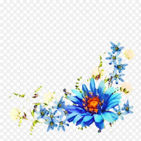 花卉设计 花朵 蓝色花朵