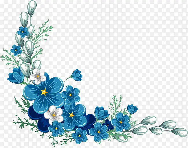 花卉 蓝色 花卉设计