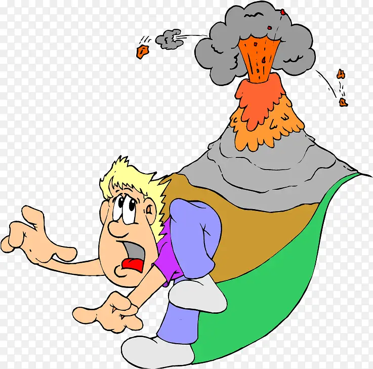 火山 地理片段 卡通