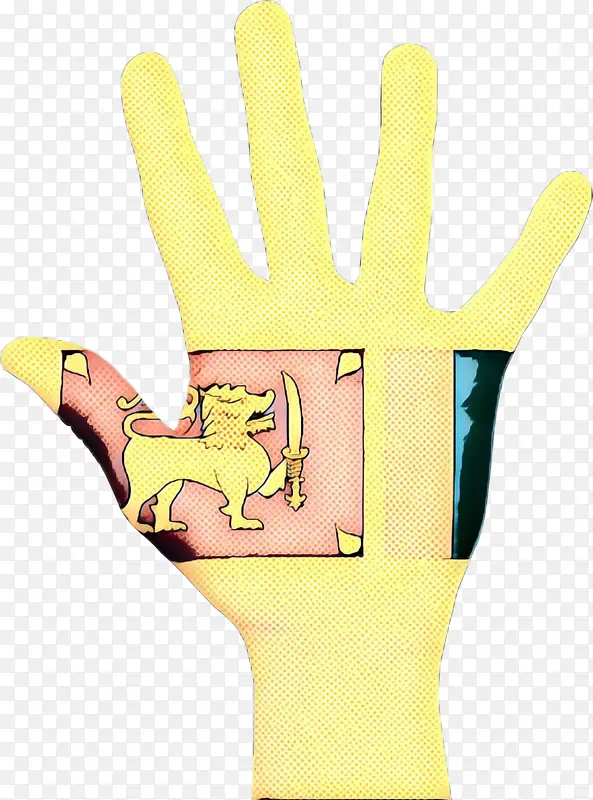 拇指 手套 黄色