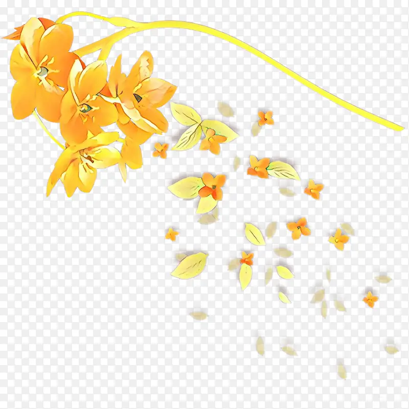花卉设计 黄色 线条