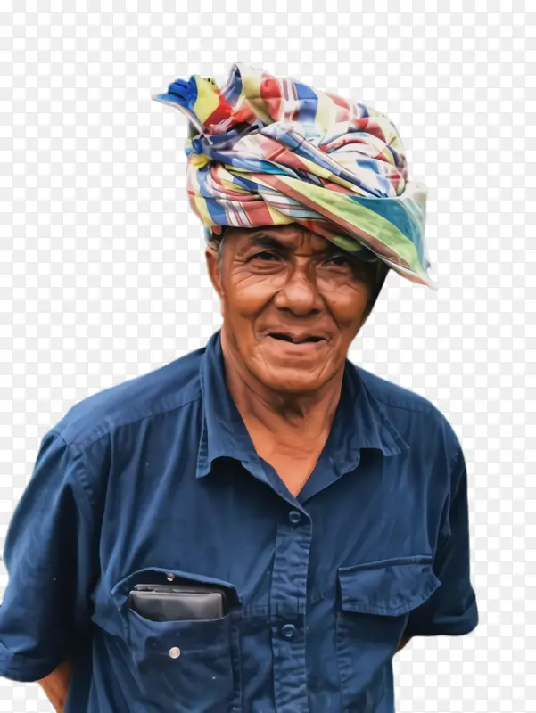 老年人 肖像 太阳帽