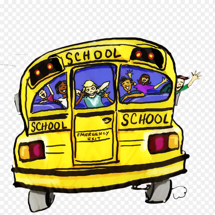 绘画 公共汽车 学校