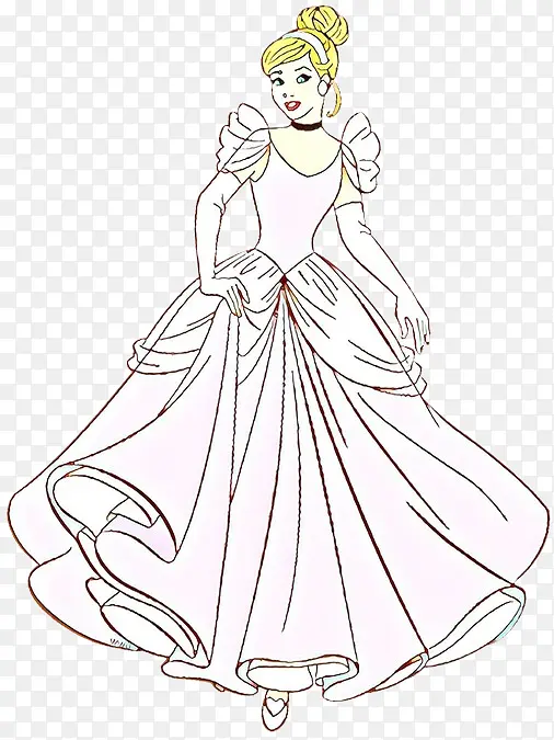 线条艺术 女性 长袍