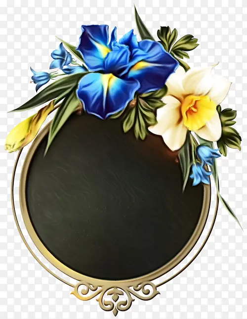 蓝色 花卉设计 边框和框架