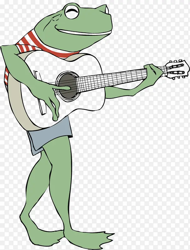 青蛙 吉他 绘画