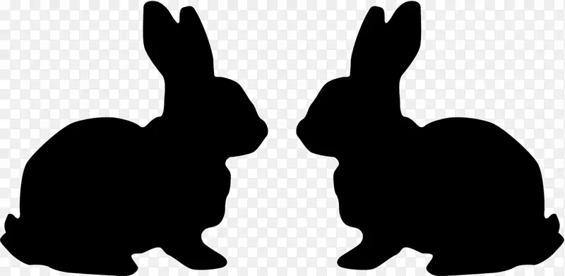 复活节兔子 兔子 剪影