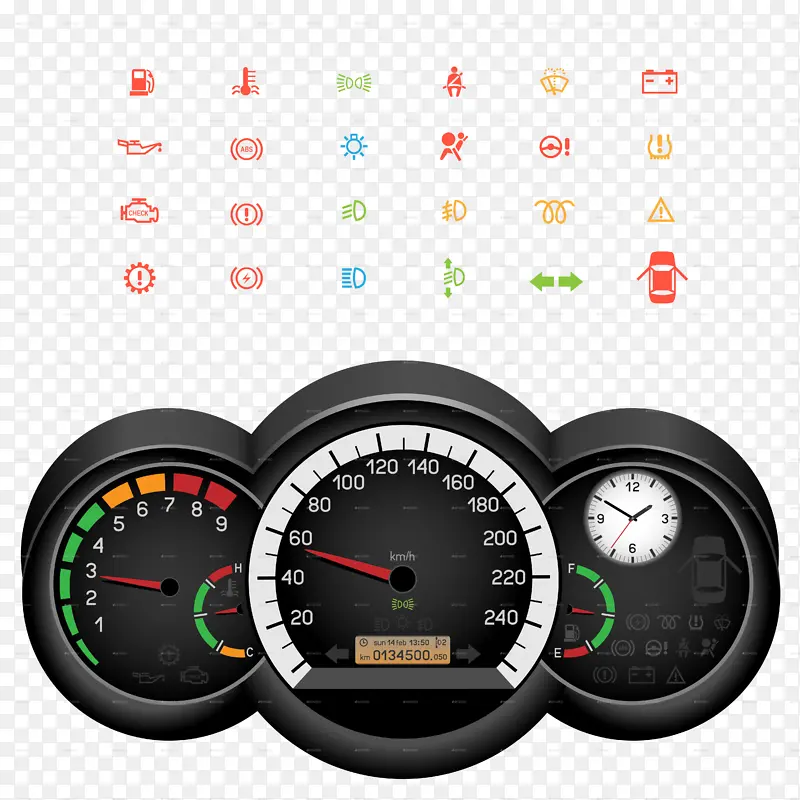 汽车 仪表板 机动车辆速度表