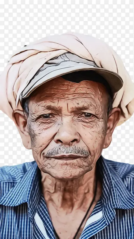 老年人 肖像 头巾