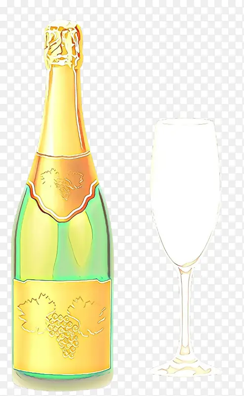 卡通 香槟 玻璃瓶