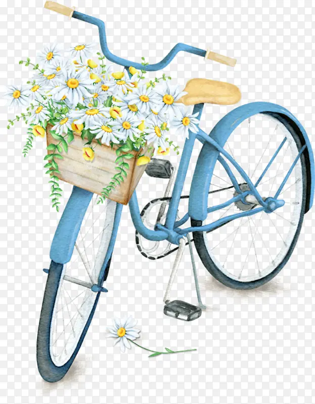 自行车 花卉 自行车篮子