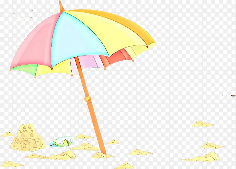 卡通 雨伞 黄色