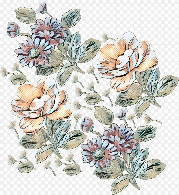 波普艺术 复古 花卉设计