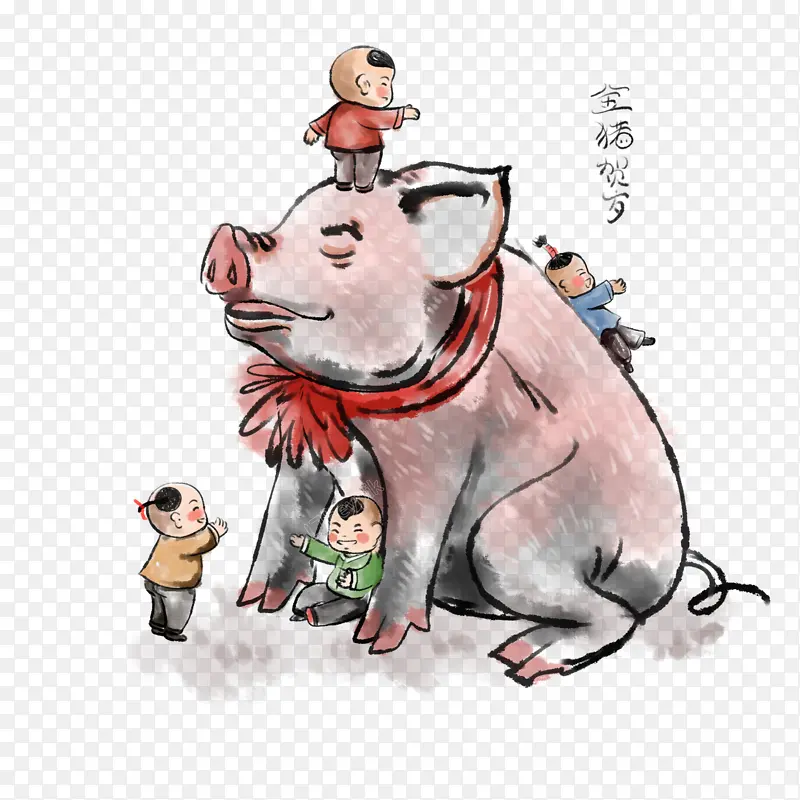 猪 画 中国画