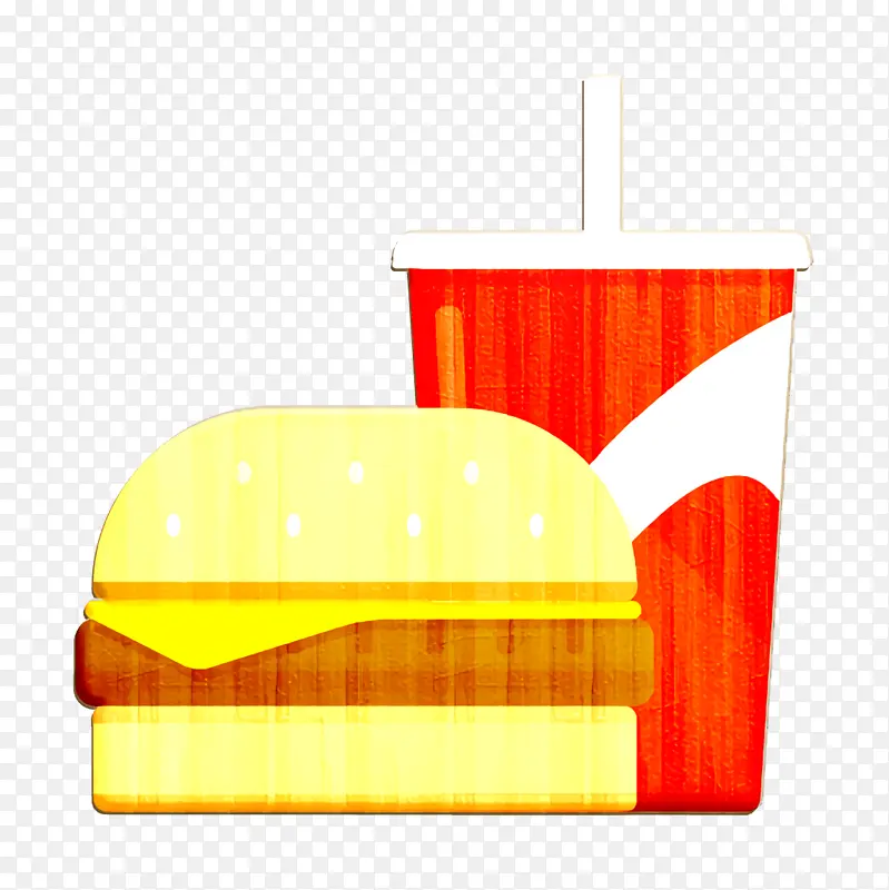 食品图标 矩形 橙色