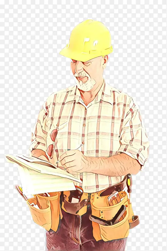 卡通 建筑工人 安全帽