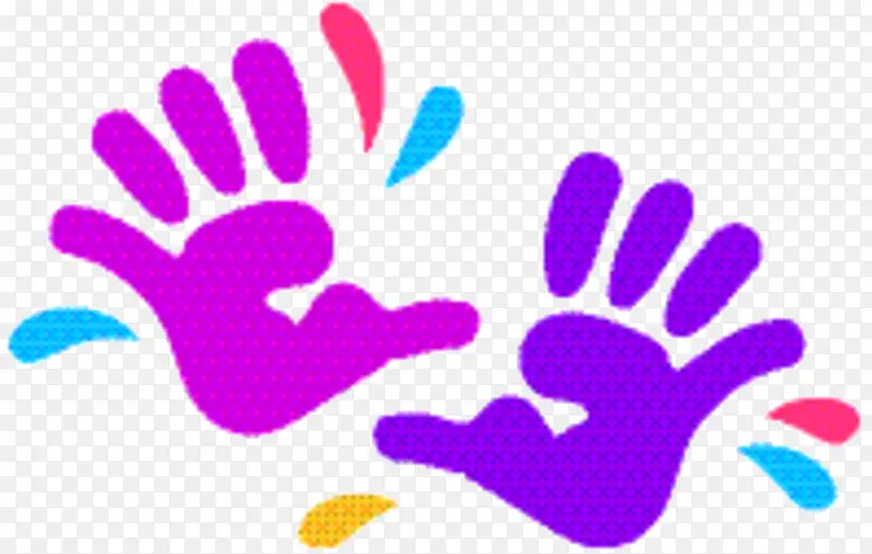 手指 紫色 线条