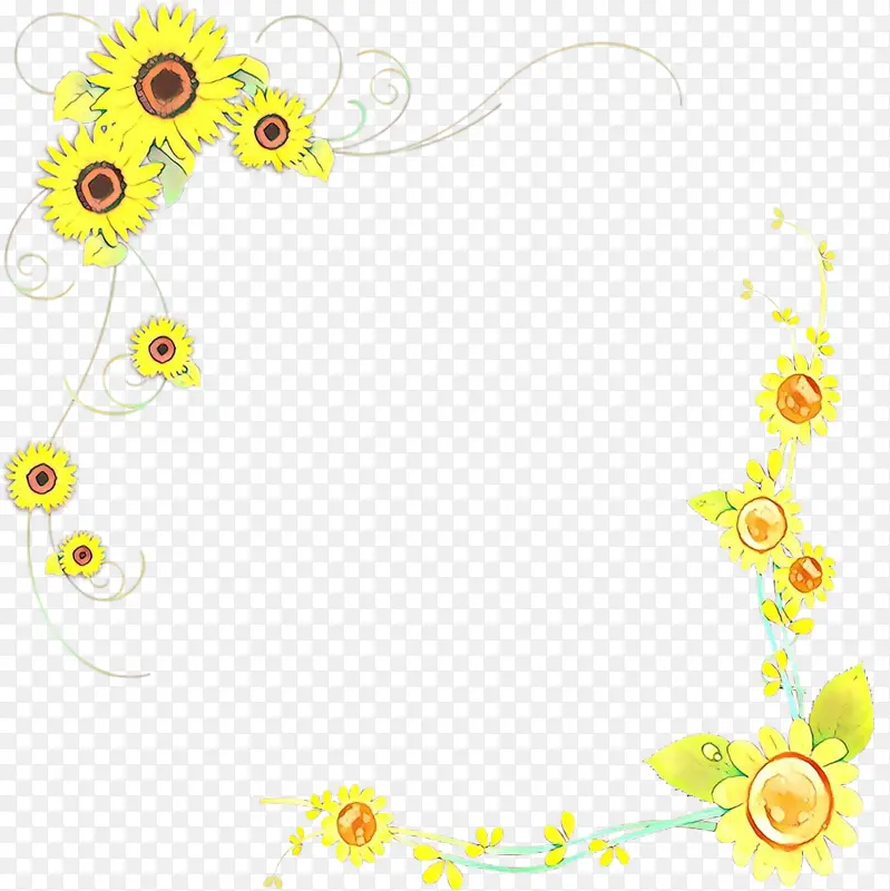卡通 花卉设计 普通向日葵