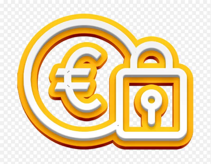 货币图标 欧元图标 锁图标