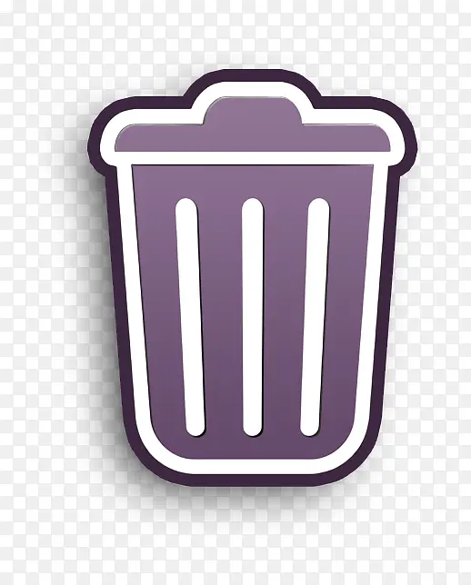 垃圾箱图标 紫色 线条