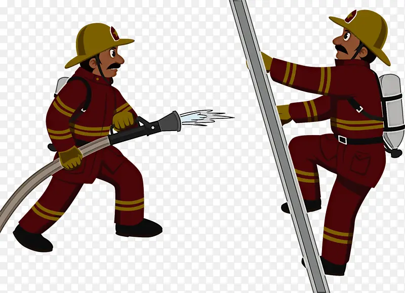 卡通 消防员 工作服