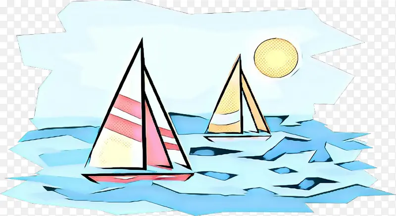 波普艺术 复古 帆船