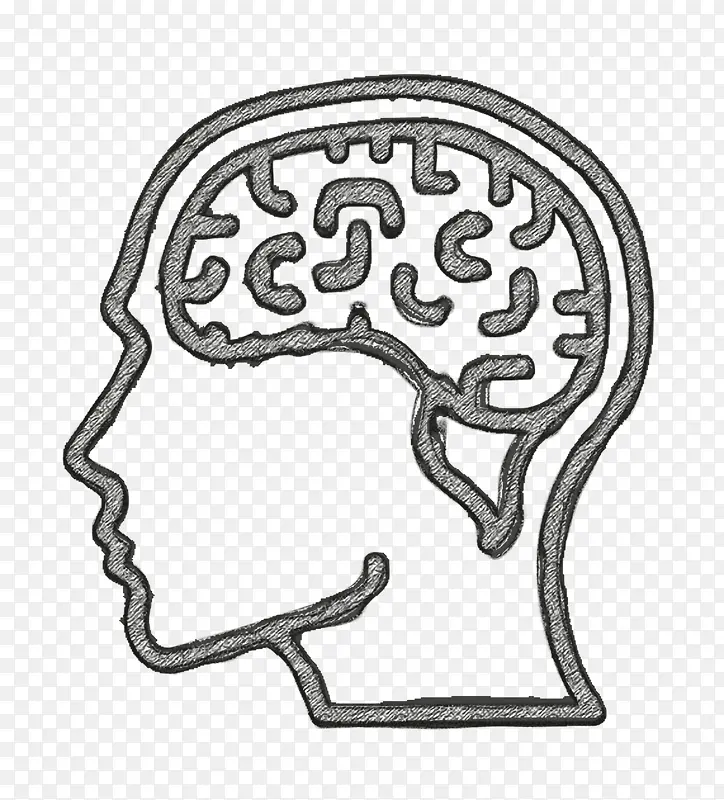 人类心智图标 大脑图标 头部