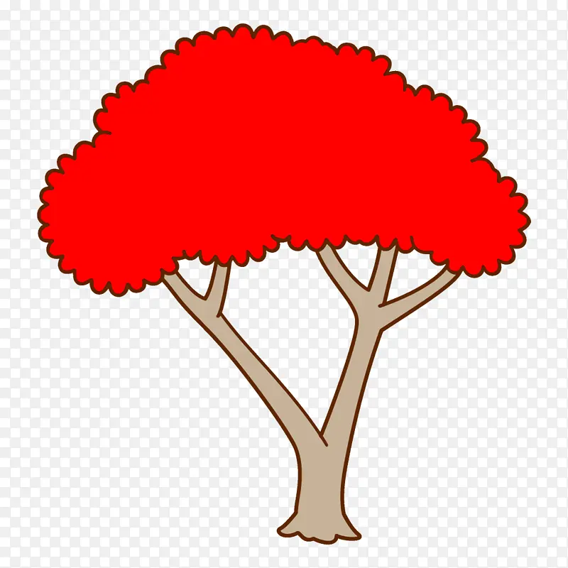 红色 树木 植物