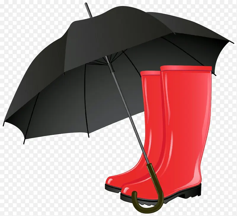 卡通 红色 雨伞