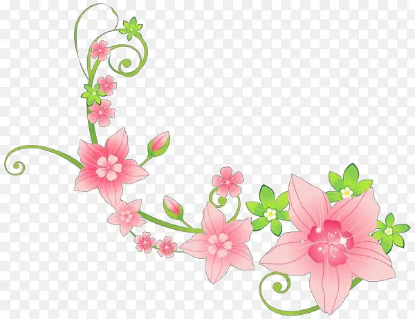 卡通 粉色 花朵