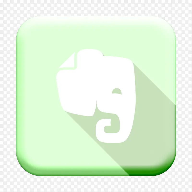 大象图标 社交媒体图标 绿色