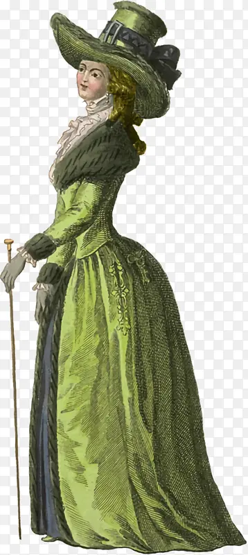 服装设计 绿色 维多利亚时尚